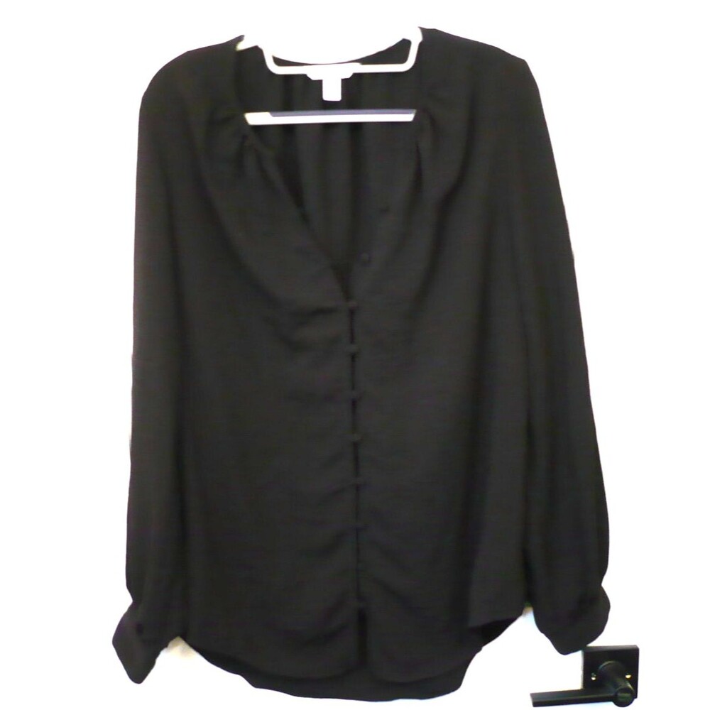 NWT Black Blouse M Gothic Whimsigoth Ren Faire Dark Fairy Romantic Minimalist
